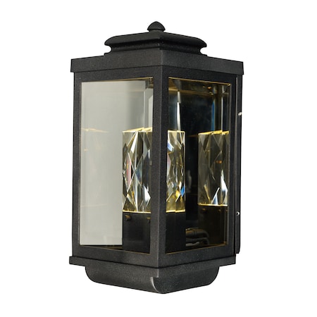 Mandeville 2-Light 7 Wide Galaxy Black Outdoor Wall Sconce